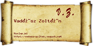 Vadász Zoltán névjegykártya